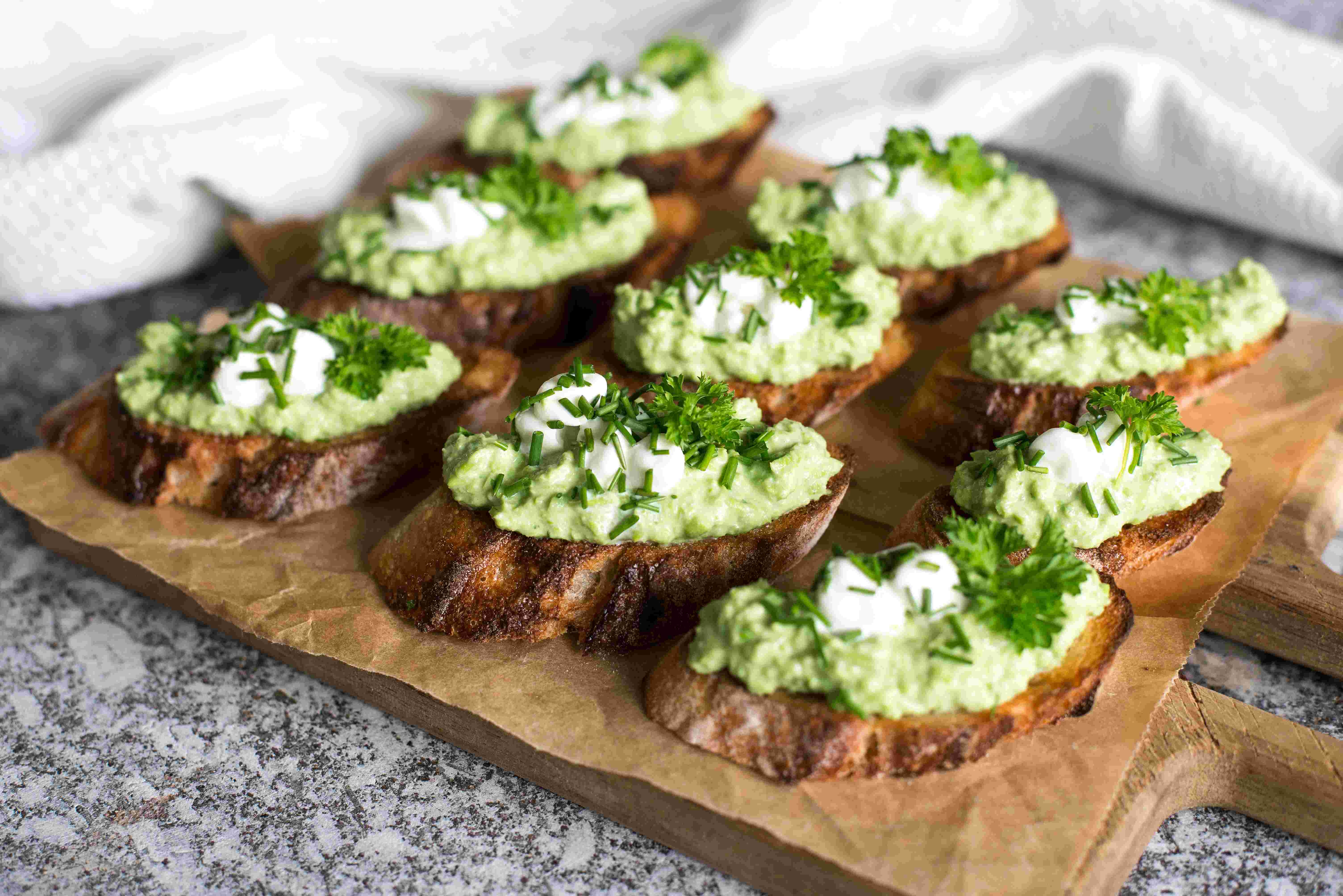 Crostini hrášek jarní recept