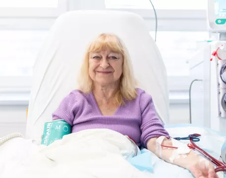 Pacientka Barbora Brožová na dialýze