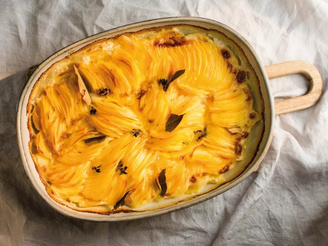 Zapečené smetanové brambory, recept