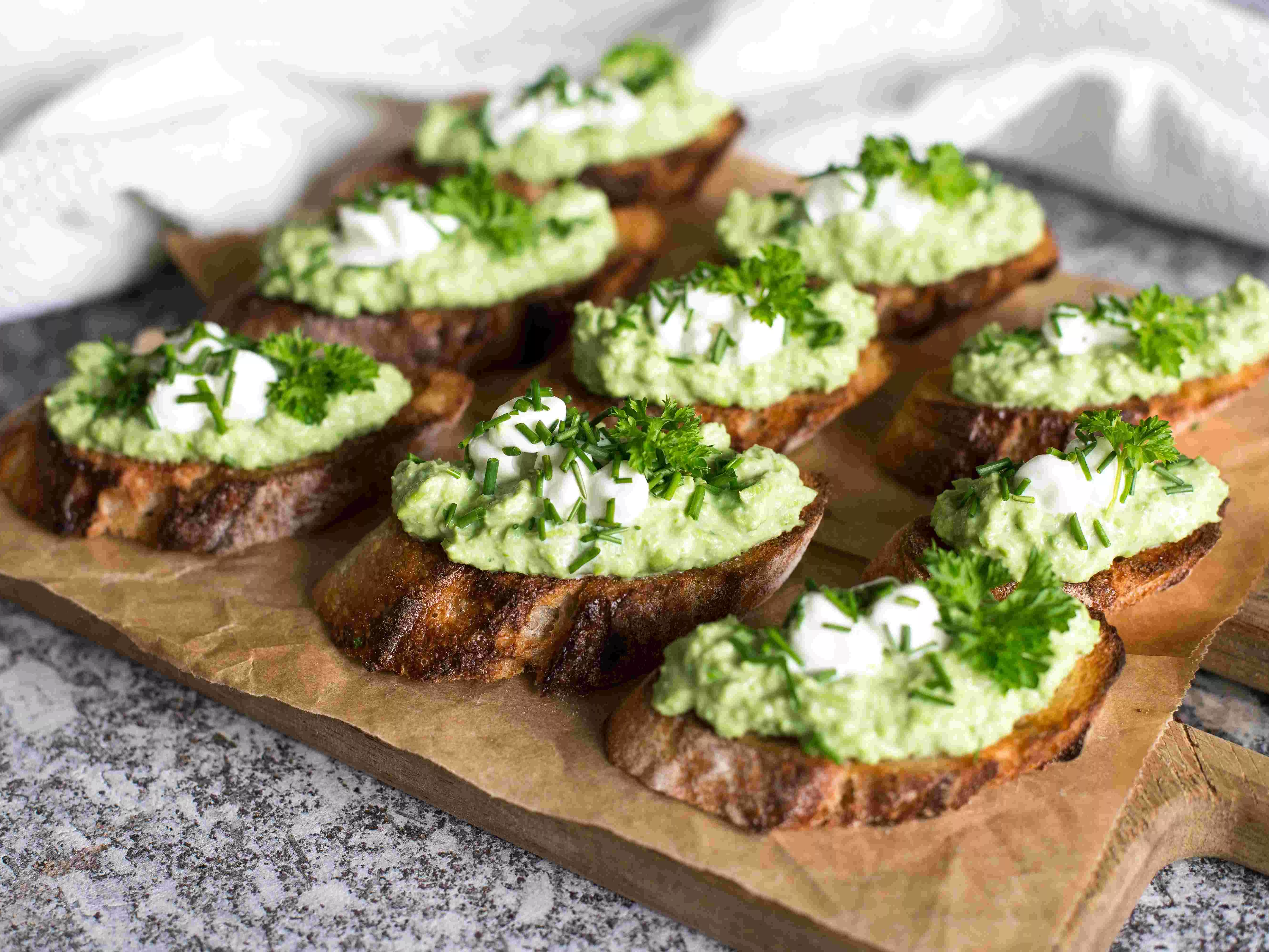 Crostini hrášek jarní recept